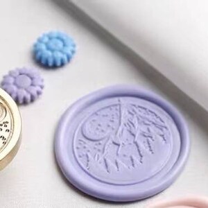 Snow Mountain Wax Seal Stamp /Moon and Mountain wax Sealing kit /Personalized wax seal Kit