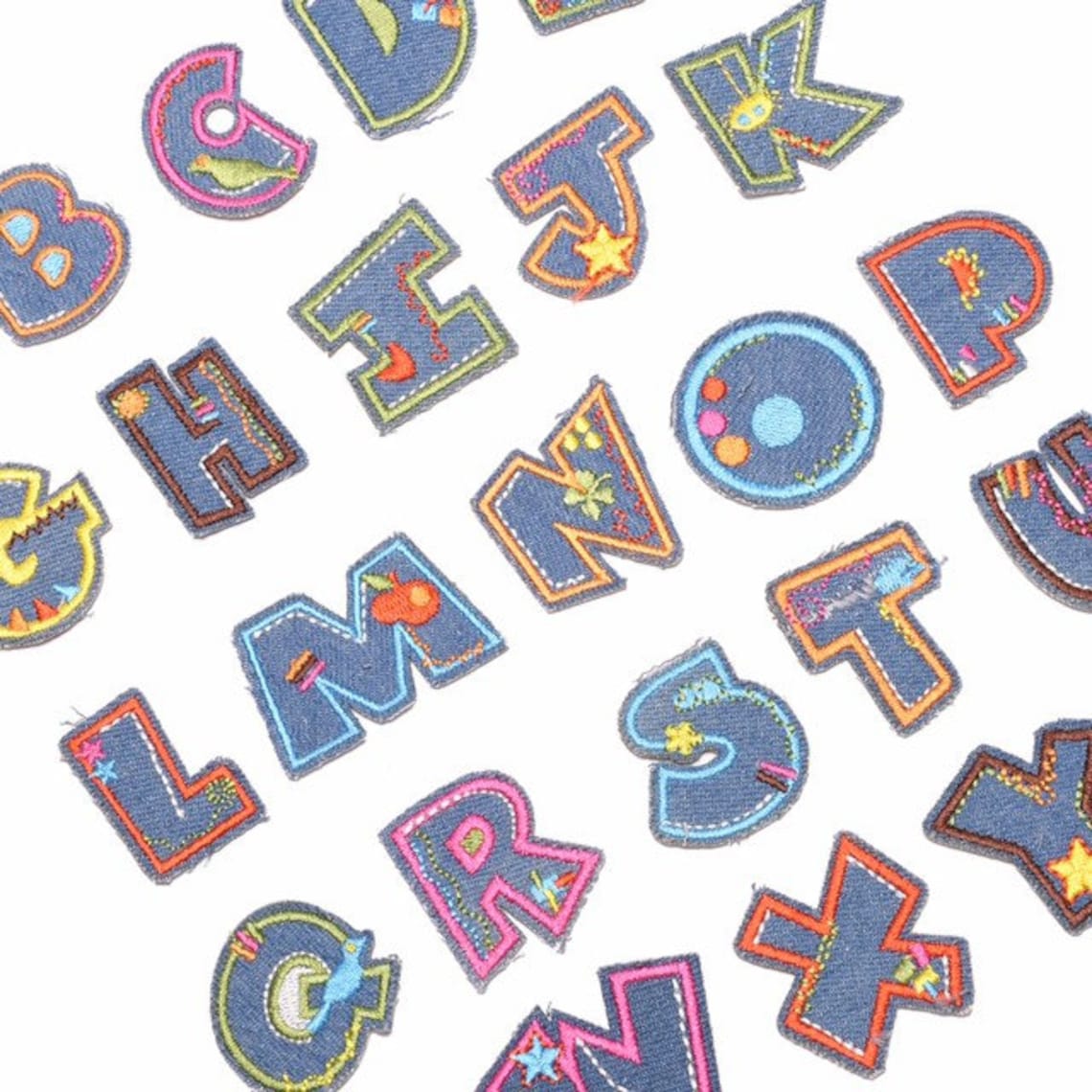 26 Letter iron on patch /Initials letter patch Embroidered Etsy