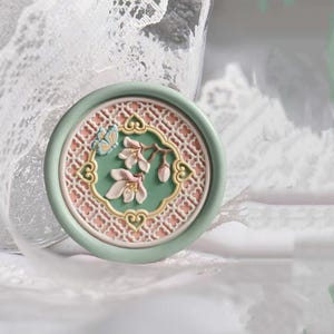 3D Magnolia Wax Seal Stamp: Butterfly Flower Sealing Kit