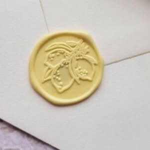 Lemon Wax Seal Stamp: Fruit Sealing for Wedding Invitations