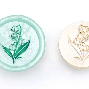 Tampon de cire Muguet / Kit de sceaux de cire Muguet / Tampon de cire d'anniversaire / Kit de sceau de cire de fleurs / Tampon de cire personnalisé