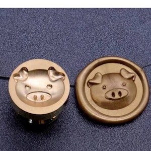 3D litter Pig wax sealing stamp/Cute Pig Head wax seal stamp/Pig  wax sealing kit