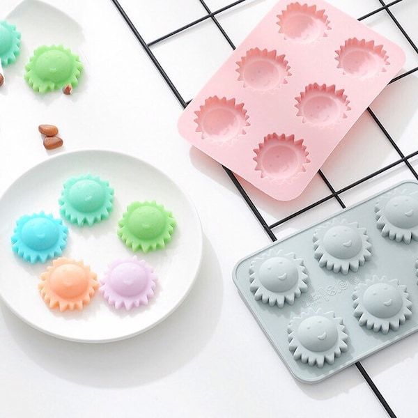 DIY litter Sun  silicone mold /mould /6pcs Suns soap mold /DIY sunflower mold /fondant mold/baking tool