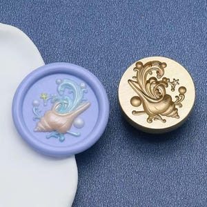 Sello de lacre de caracol marino: Kit de invitación de boda con concha y perla