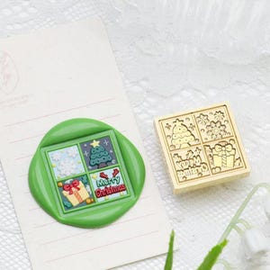 Schneeflocke Wachs-Siegelstempel/Kiefer Baum-Wachssiegel-Set/Weihnachtsgeschenk-Wachs Siegelstempel/Geschenkbox-Wachsstempel Versiegelung/Frohe Weihnachten Geschenk