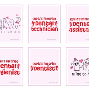 Cartões de Dia dos Namorados para Imprimir, Cartões de Dia dos Namorados com Trocadilhos Engraçados para Dentistas, Cartões de Dia dos Namorados para Higienistas Dentários
