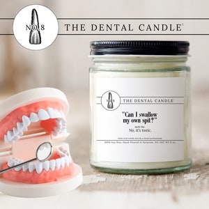 Dental Candle, Dental Gift, Dentist Gift, Dental Assistant Candle, Dental Hygienist Candle, Dental Assistant Gift, Tooth Candle