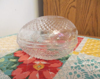 Avon Fostoria Egg Soap - Candy - Trinket Dish - Stamped Mothers Day 1977