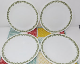 Corelle Crazy Daisy Spring Blossom Dinner 10.25", Set of 4 Green