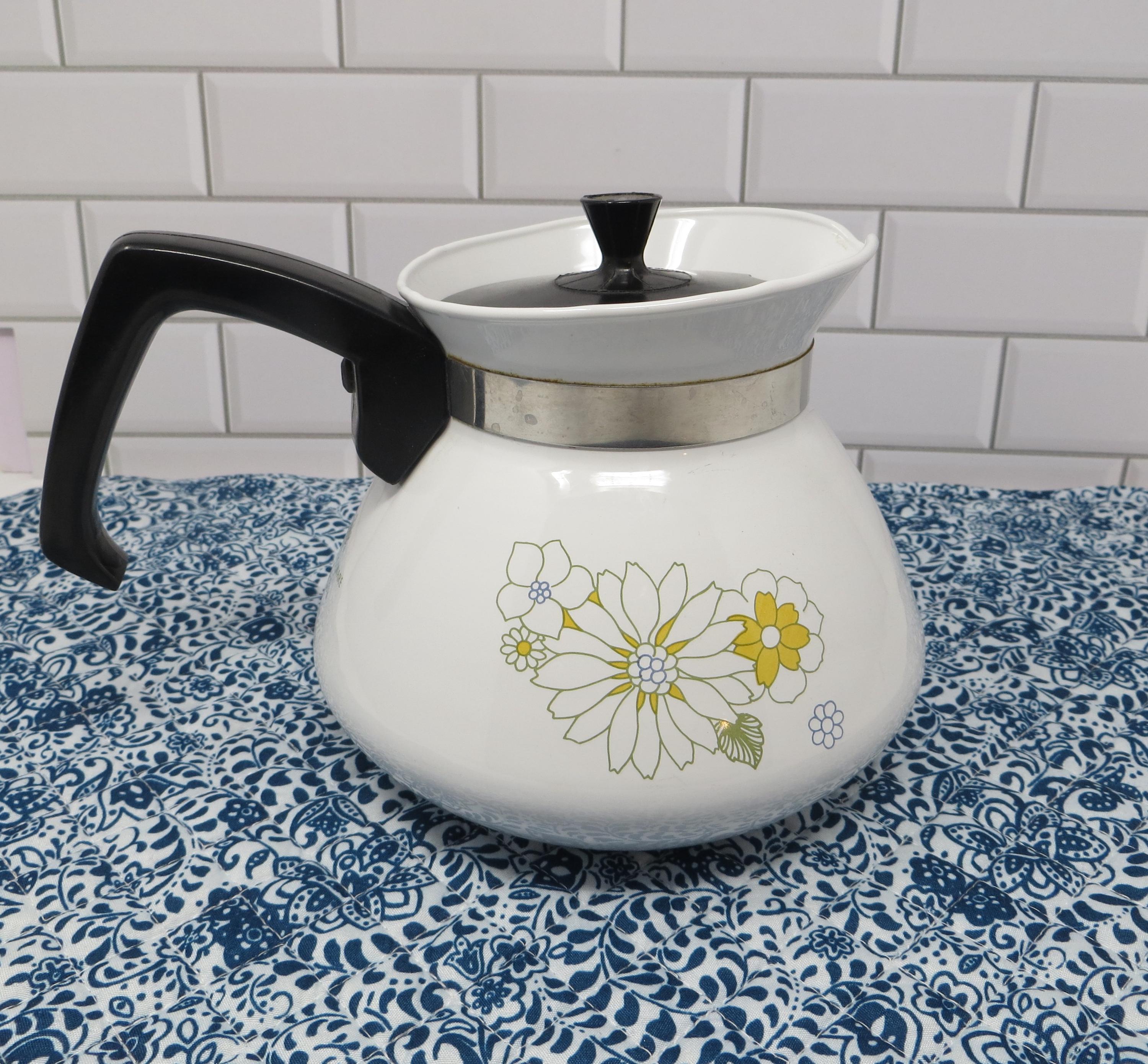 Vintage Corning Ware Cornflower Blue 6 Cup Coffee Stove Top