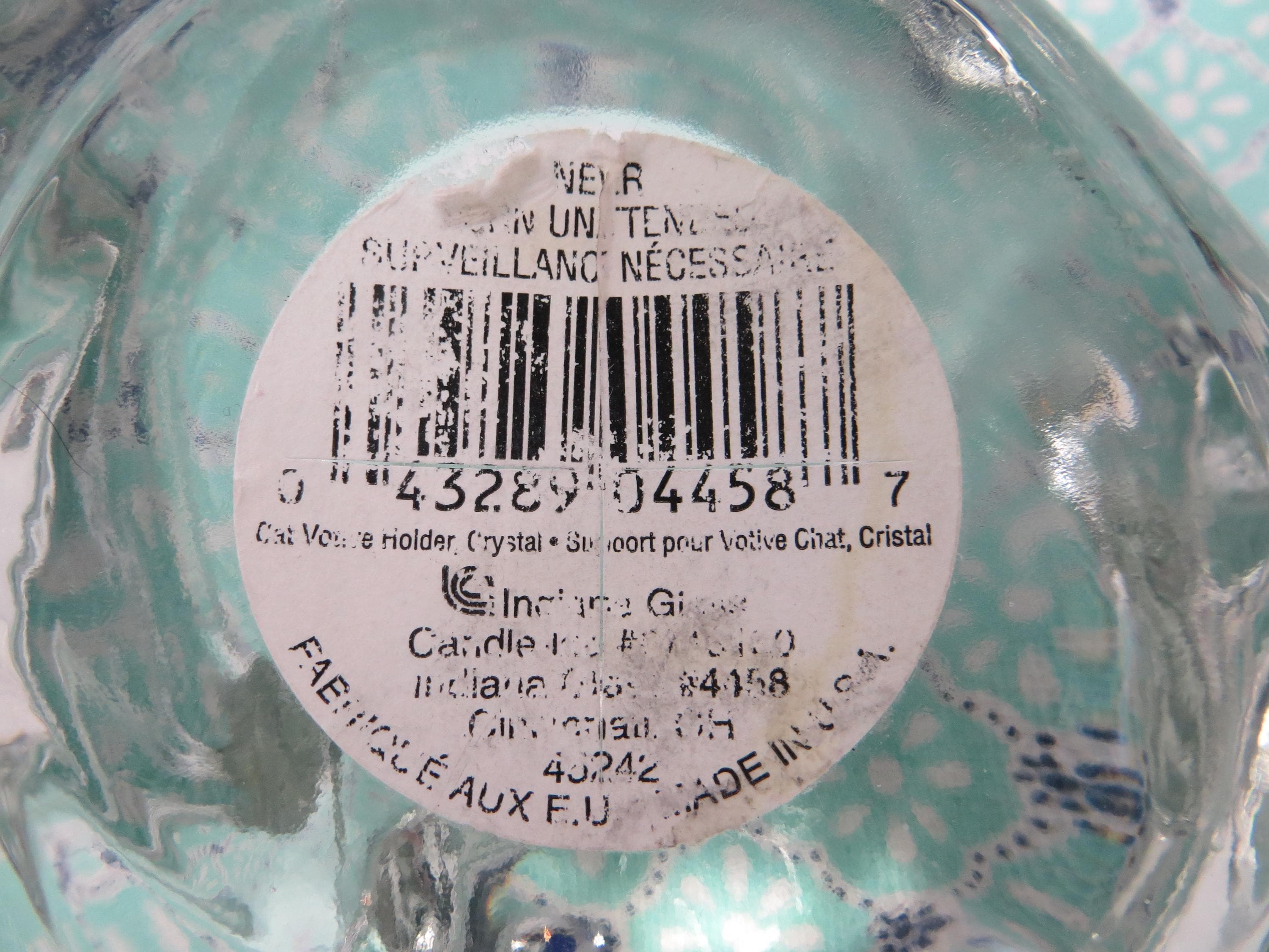専用ページ⑥ Vintage Indiana Glass Sleeping Cat Votive Clear Candle Holder
