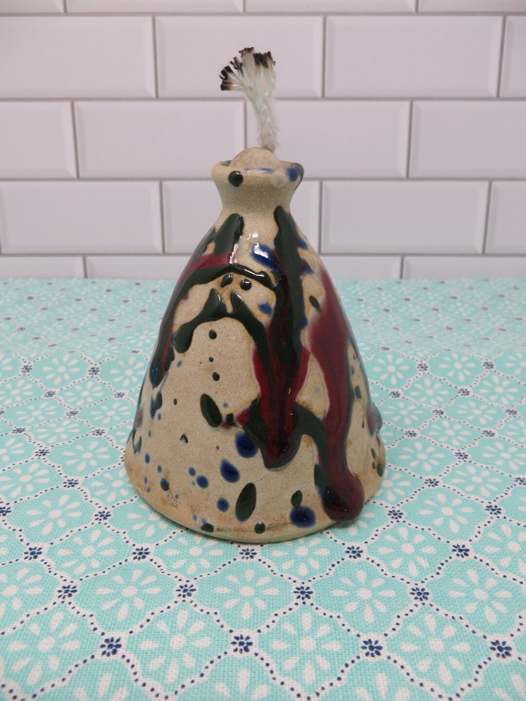 Studio Art Pottery Abstract Drip Bud Vase With Wick, Signed and Dated ...