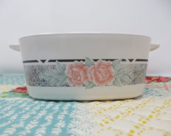 Corning Ware Silk and Roses Casserole: 1.5 Liter Square Dish