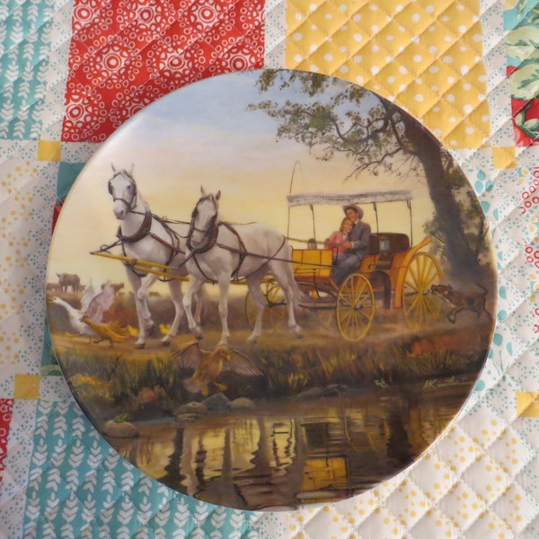 Vintage , Collectors plate, The Surrey with the Fringe on Top, Mort Kunstler, OKLAHOMA Collection Knowles 1985