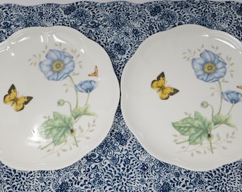 Accent Luncheon Plate Butterfly Meadow by Lenox, Monarch, 9 1/8",  Louise De Luyer, Butterflies & Flowers
