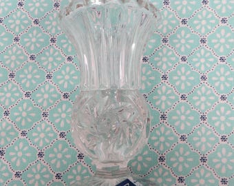 24% Lead Crystal, Crystal Chase Industries, Made in Yugoslavia, Mini Bud Vase, 4" H