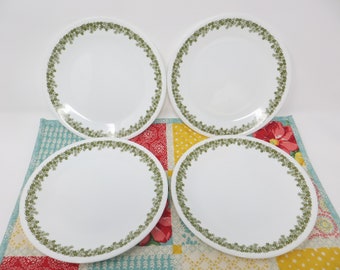 Set of 4 Salad Luncheon Plates Spring Blossom Crazy Daisy (Large Flowers) Corelle by Corning