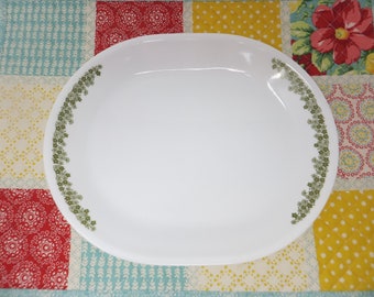 Vintage Corelle Spring Blossom Serving Platter: Green Flowers
