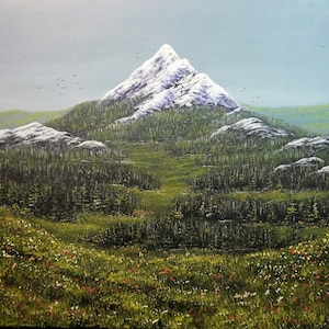 Original Painting. Acrylic Painting. Wildflowers In The Mountains, 16x20.