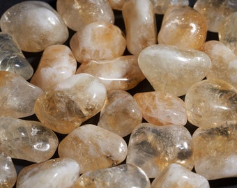 A Grade Citrine Crystal Quartz Tumbled Stone Ethical  Sourced Crystals in 3 sizes