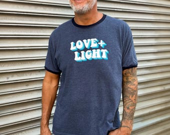 Love & Light Denim Ringer Tee