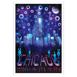 Póster del espectáculo Phish Chicago 2018, Póster del espectáculo Allstate Arena 2018, Póster del espectáculo Rosemont 2018, Póster del espectáculo Phish Otoño 2018