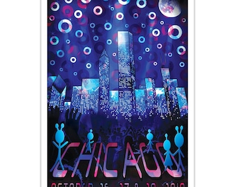 Phish Chicago 2018 Show Poster, Allstate Arena 2018 Show Poster, Rosemont 2018 Show Poster, Phish Fall 2018 Show Poster