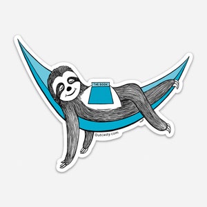Sloth Sticker, Sloth Sticker, Phish Sticker, Hammock Sticker, Sloth Drawing, Cute Sloth