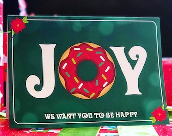 Phish "JOY" Holiday Phishmas Greeting Card,  Phish Greeting Card, Phish Donut Greeting Card, Fishman Donut Greeting Card