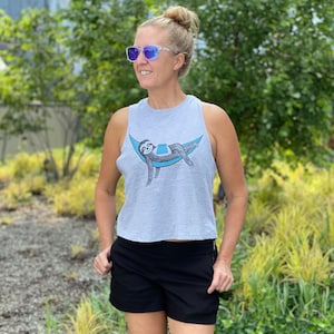 Sloth Women&#39;s Crop Top, Sloth Shirt, Hammock Shirt, Phish Shirt