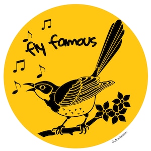 Fly Famous Mockingbird Sticker, Phish Sticker