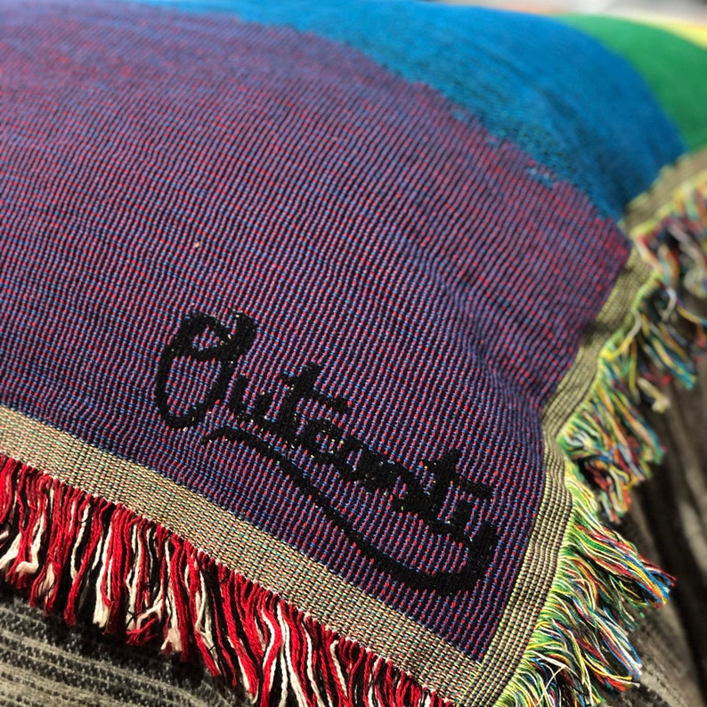 Rainbow Pride Woven Cotton Blanket Rainbow Flag Blanket Etsy