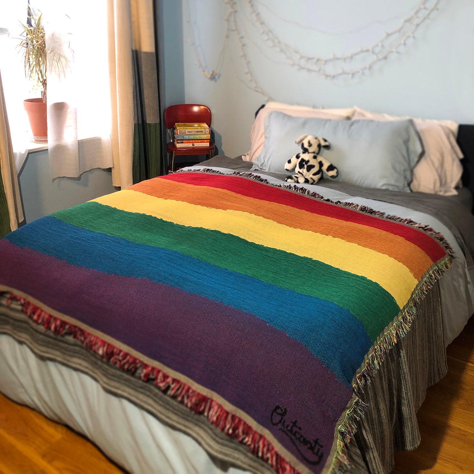 Rainbow Pride Woven Cotton Blanket Rainbow Flag Blanket | Etsy