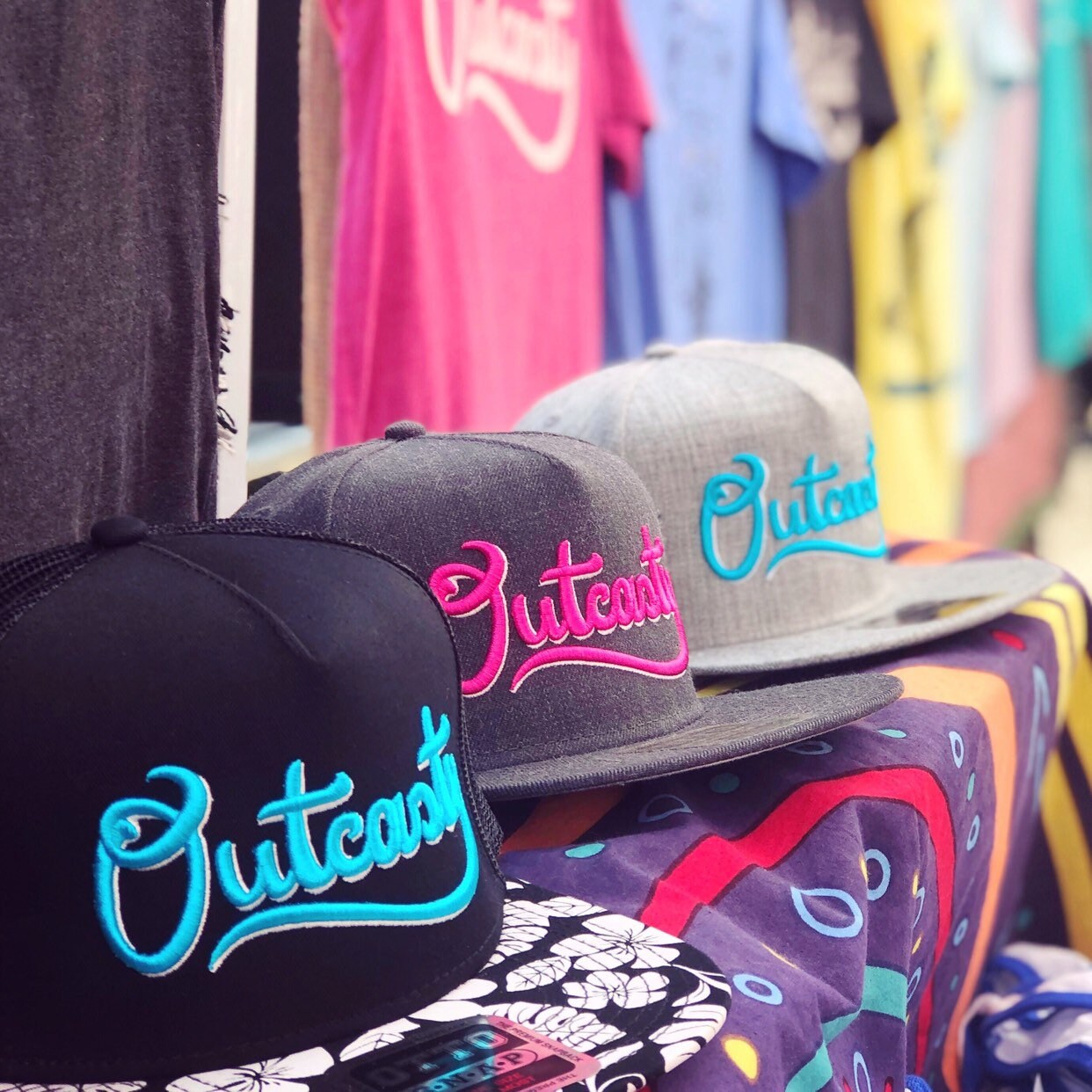 Outcasty Flat Bill Snapback 3D Puff Pink Embroidery Etsy