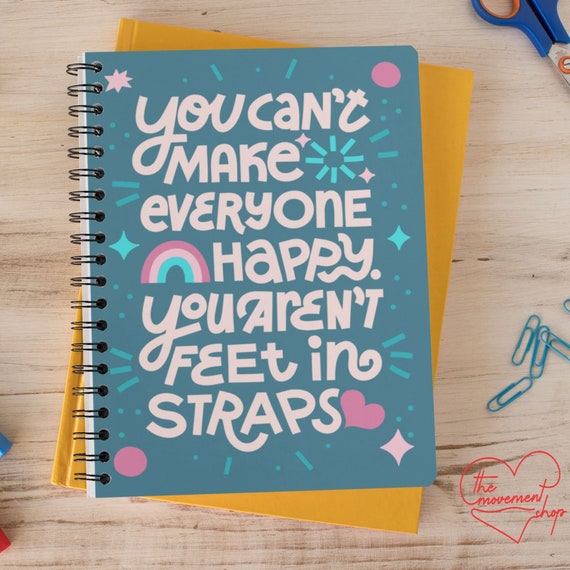 Feet In Straps | Pilates Teacher Gift | Funny Notebook For Friend | Cute Journals | Feminine Stationary
