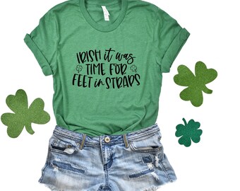 Feet In Straps Pilates Shirts | St Patricks Pilates Shirt | St. Patrick's Workout Shirts | Irish Funny Shirt
