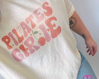 Pilates Girlie Shirt, Pilates Crop Top, Graphic T For Women