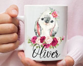 Rabbit Mug - Rabbit Coffee Mug - Cute Rabbit Gifts - Rabbit Lover Gifts - Rabbit Cup for Women, Custom Gift for Girl - Personalized Gifts
