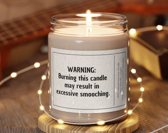 Warning, Burning this candle may result in excessive smooching gift for husband boyfriend gifts funny gifts for him gifts for men birthday