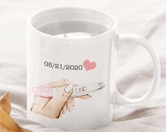 Mug de grossesse personnalisé pour elle, cadeau nouvelle maman enceinte, cadeau future maman, faire-part de grossesse à son mari, cadeau nouvelle maman, cadeaux personnalisés