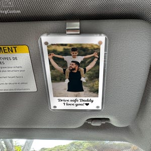 Dad Gifts Custom Photo Car Visor Clip Personalized Father's Day Gift for Him Unique Gift for Dad from Son or Daughter Sentimental Keepsake