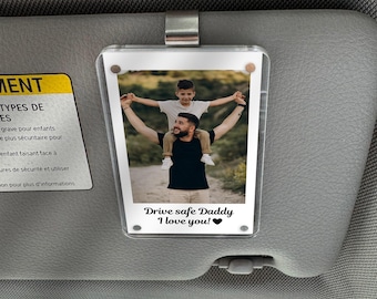 Dad Gifts Custom Photo Car Visor Clip Personalized Father's Day Gift for Him Unique Gift for Dad from Son or Daughter Sentimental Keepsake