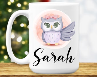 Owl Mug, Ceramic Owl Coffee Cup for Women, Owl Gift, Owl Gifts for Owl Lovers - Large Owl Coffee Mug - Owl Birthday Gift, Personalized Gifts