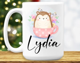 Hedgehog Mug - Hedgehog Gifts - Hedgehog Cup - Hedgehog Coffee Mug - Cute Hedgehog Coffee Cup - Hedgehog Mom - Personalized Gifts