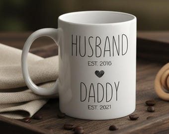 First Time Daddy Gift for Husband, Future Dad Mug for Pregnancy Reveal, New Father Birthday Coffee Cup, Promoted to Daddy Present