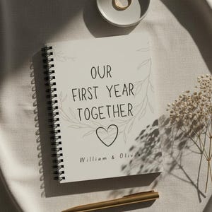 Personalized First Year Anniversary Travelers Notebook, Spiral Journal (8x6 Inches)