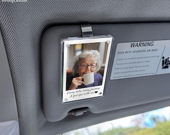 Loss of Mother Memorial Gift Personalized Car Visor Clip, Custom Photo Keepsake, Sympathy Gift for Loss, Remembrance Gift for Mom Grief Gift