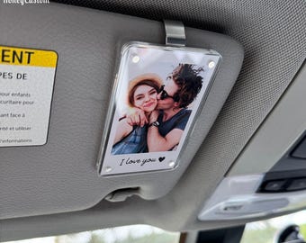 Personalized Photo Car Visor Clip - Custom Sun Visor Decoration for Car, Couples Gift, Wallet Photo Holder, Unique Car Accessories