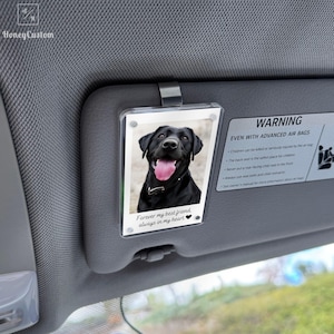 Personalized Dog Sympathy Gift, Pet Loss Memorial, Custom Dog Photo Car Visor Clip, Pet Remembrance Keepsake, Dog Memorial Gift for Car