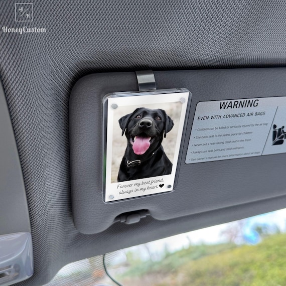 Personalized Dog Sympathy Gift, Pet Loss Memorial, Custom Dog Photo Car Visor Clip, Pet Remembrance Keepsake, Dog Memorial Gift for Car